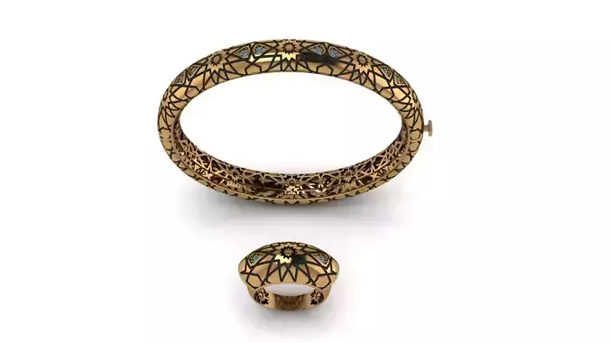bracelet gold bangle and ring
