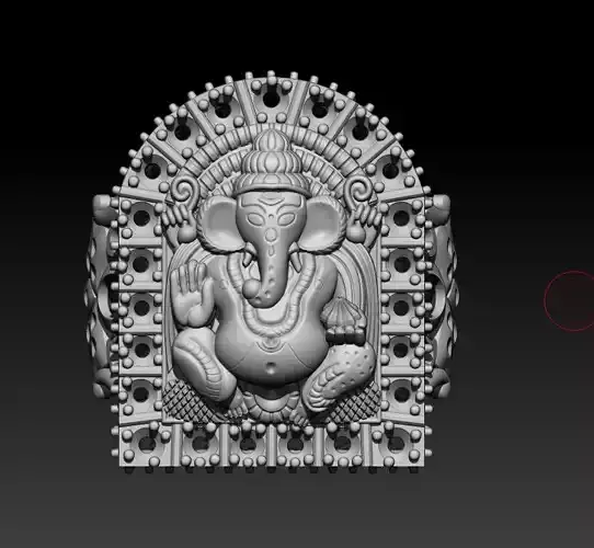 Ganesha ring men 3D print model z brush 3D print model