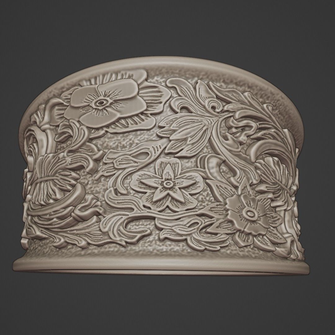 acanthus flowers ring - baroque 3D print model_3