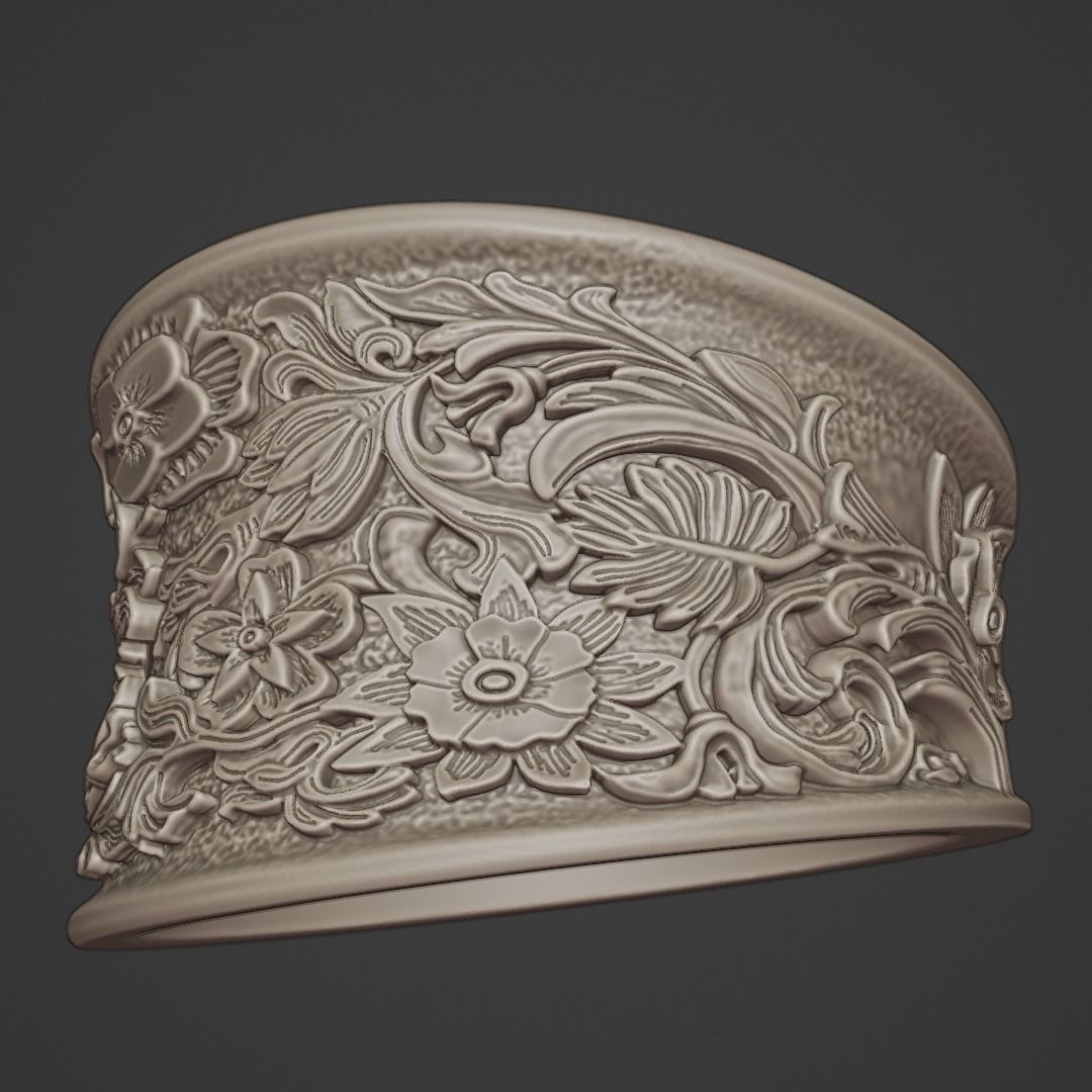 acanthus flowers ring - baroque 3D print model_4