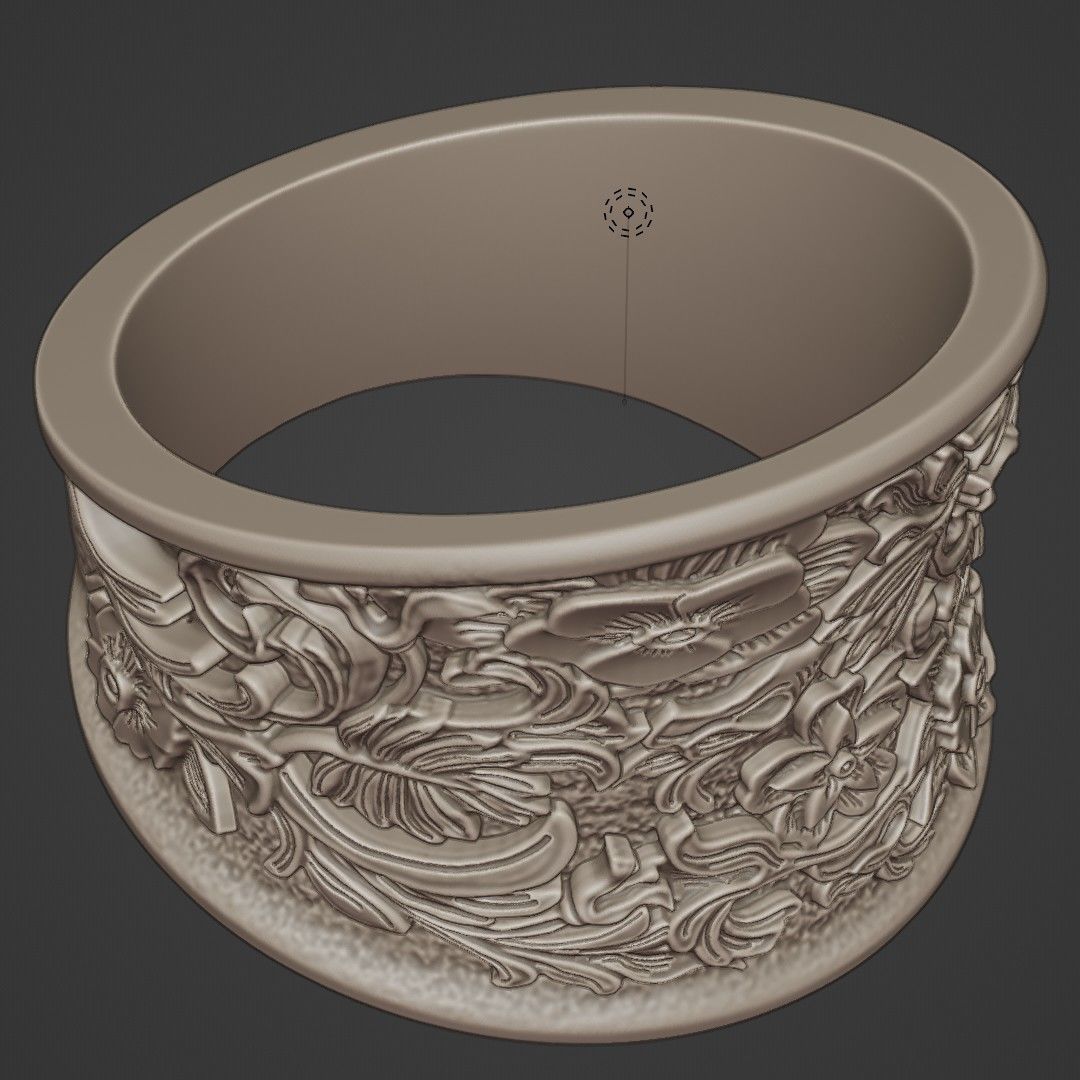 acanthus flowers ring - baroque 3D print model_5