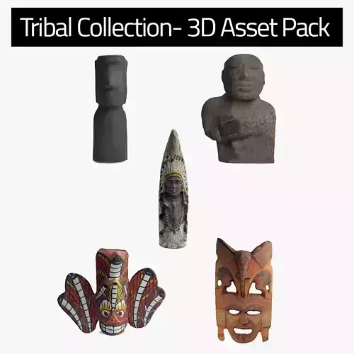 Tribal Collection 3D Asset Pack- 5 Models 