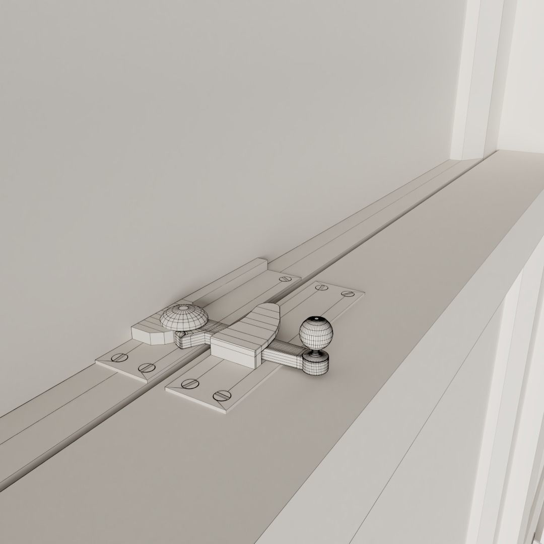 Triple Sash Window 3D model_4