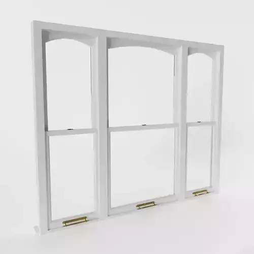Triple Sash Window 3D model Triple Sash Window 3D model