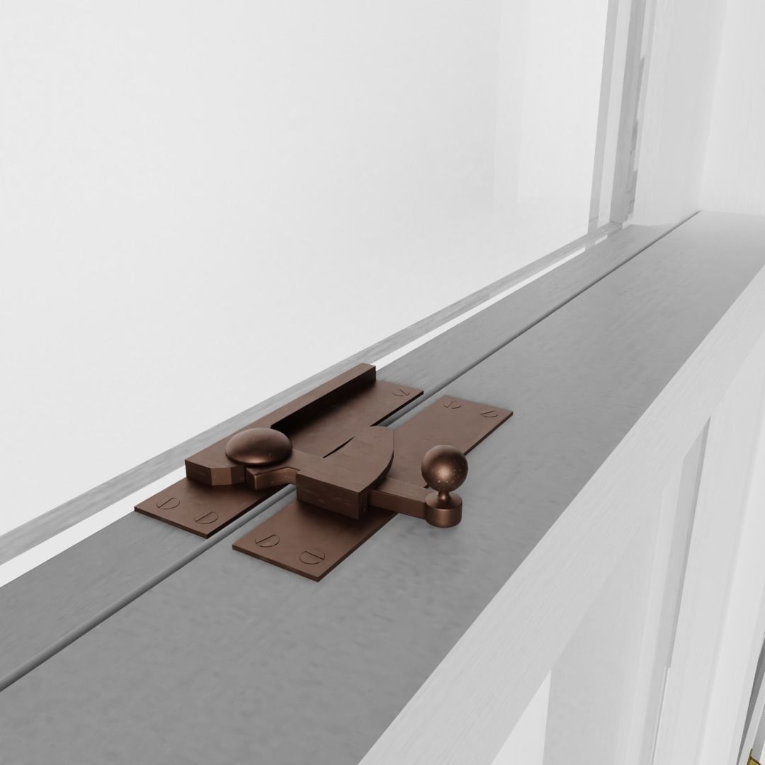 Triple Sash Window 3D model_3