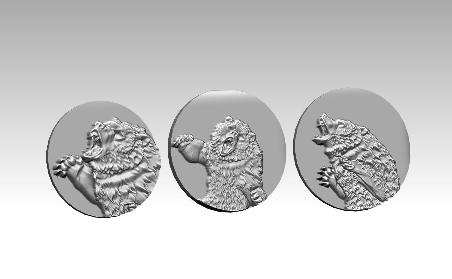 lot of 3 bear relief 3D print model_1