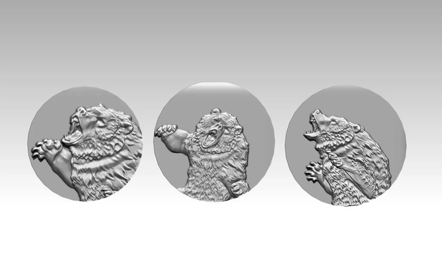 lot of 3 bear relief 3D print model_0