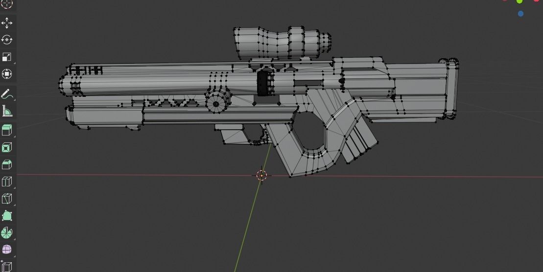 Sci-Fi rifle gun Low-poly 3D model_3