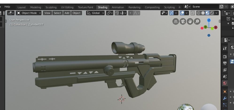 Sci-Fi rifle gun Low-poly 3D model_2