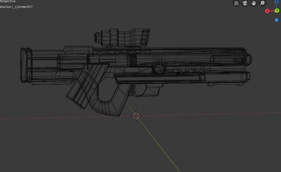 Sci-Fi rifle gun Low-poly 3D model_4