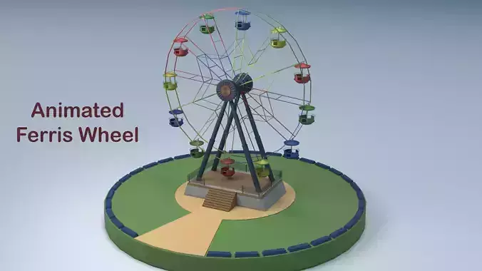 Lowpoly Ferris Wheel - Animated Low-poly 3D model