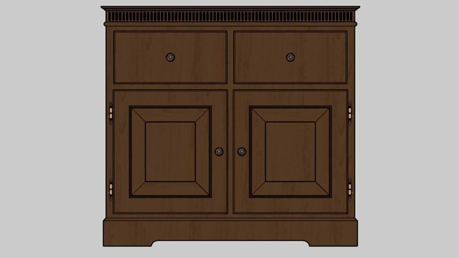 Dresser wooden box 3D model_4