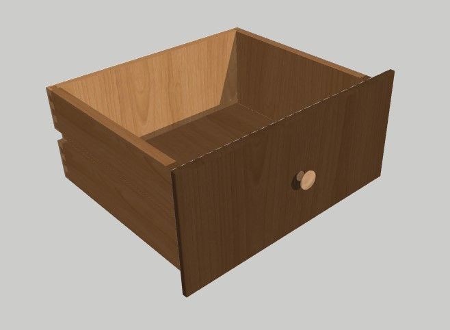 Dresser wooden box 3D model_5