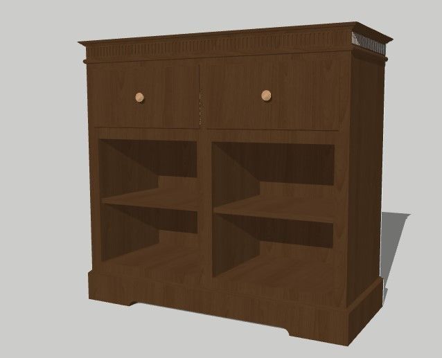 Dresser wooden box 3D model_12