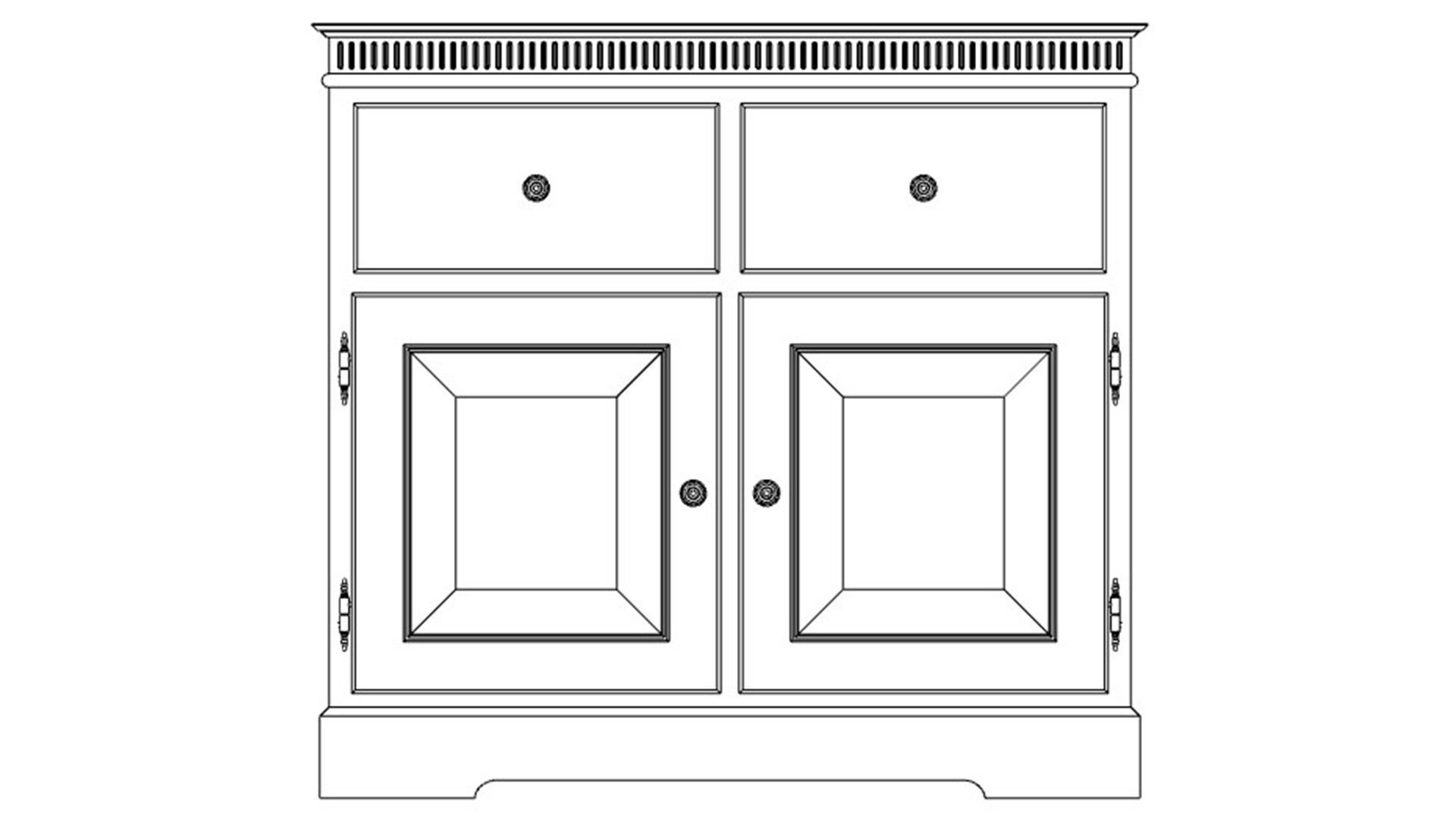 Dresser wooden box 3D model_17