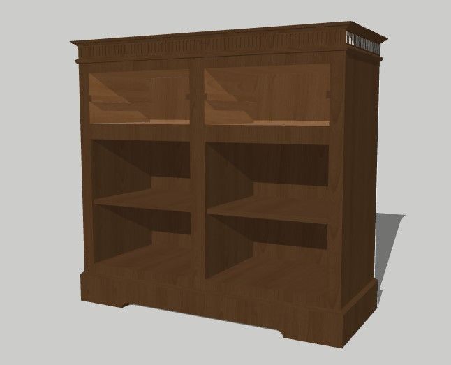 Dresser wooden box 3D model_13