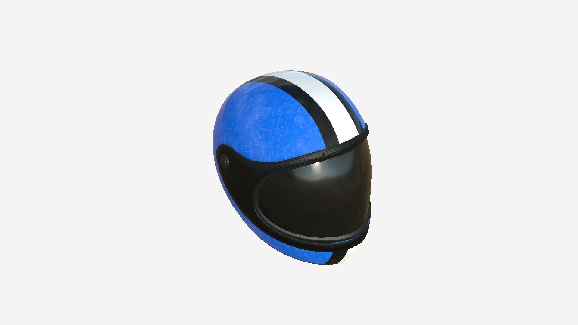 Cartoon Helmet Kart A02 Blue - Character Design Low-poly 3D model_2