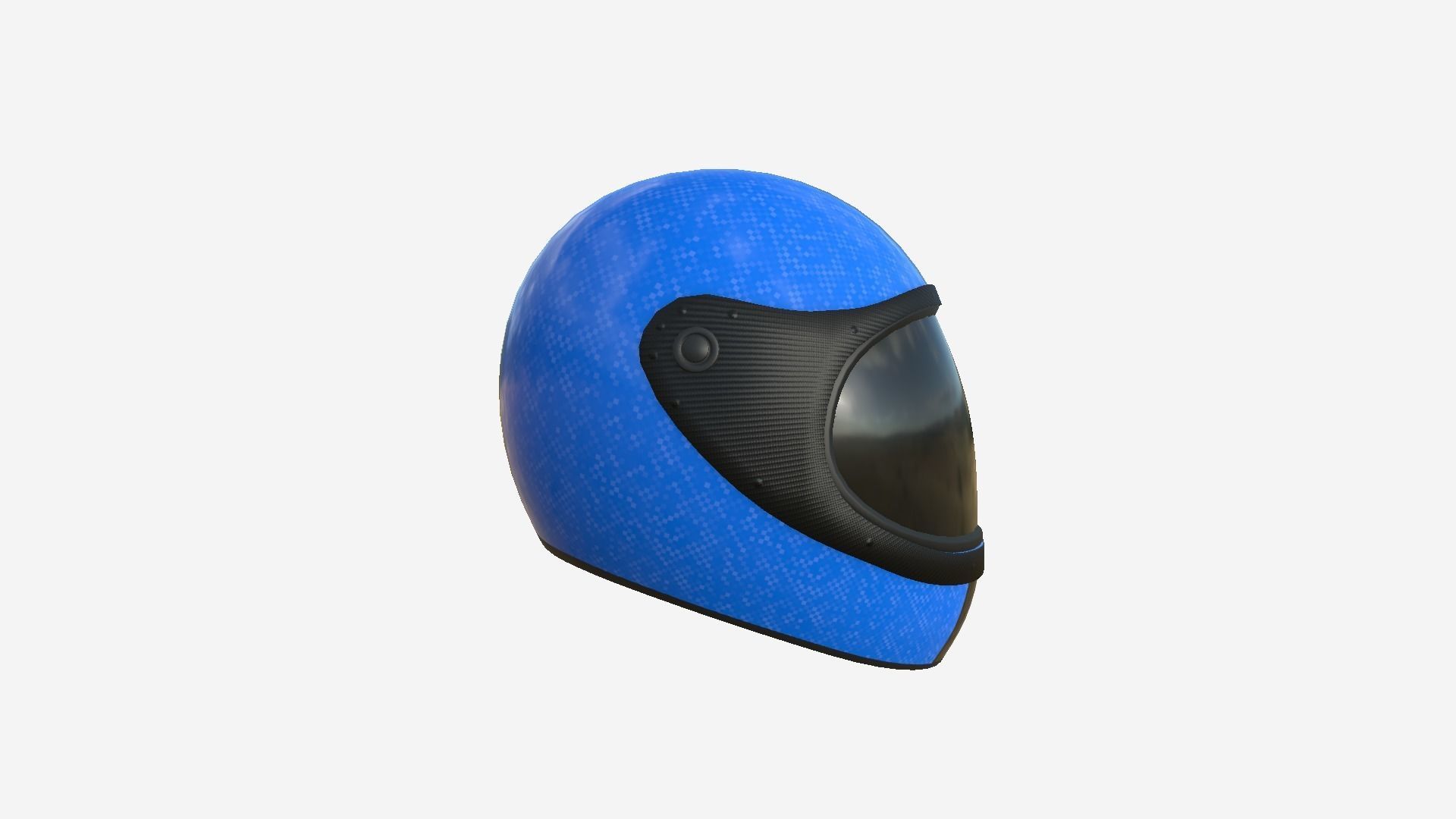 Cartoon Helmet Kart A02 Blue - Character Design Low-poly 3D model_1