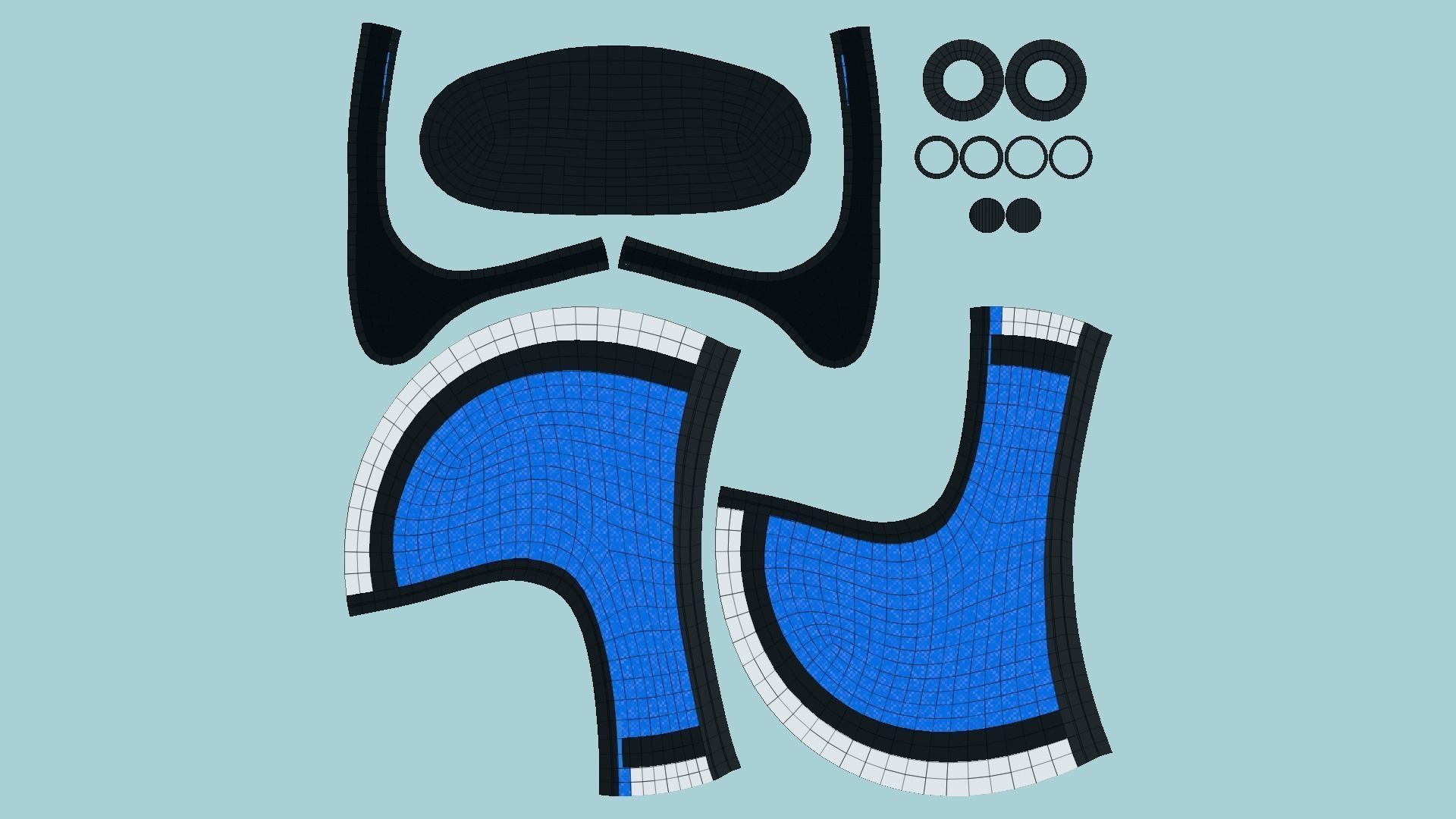 Cartoon Helmet Kart A02 Blue - Character Design Low-poly 3D model_5