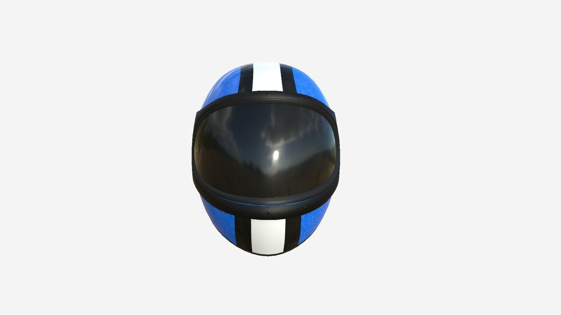 Cartoon Helmet Kart A02 Blue - Character Design Low-poly 3D model_3
