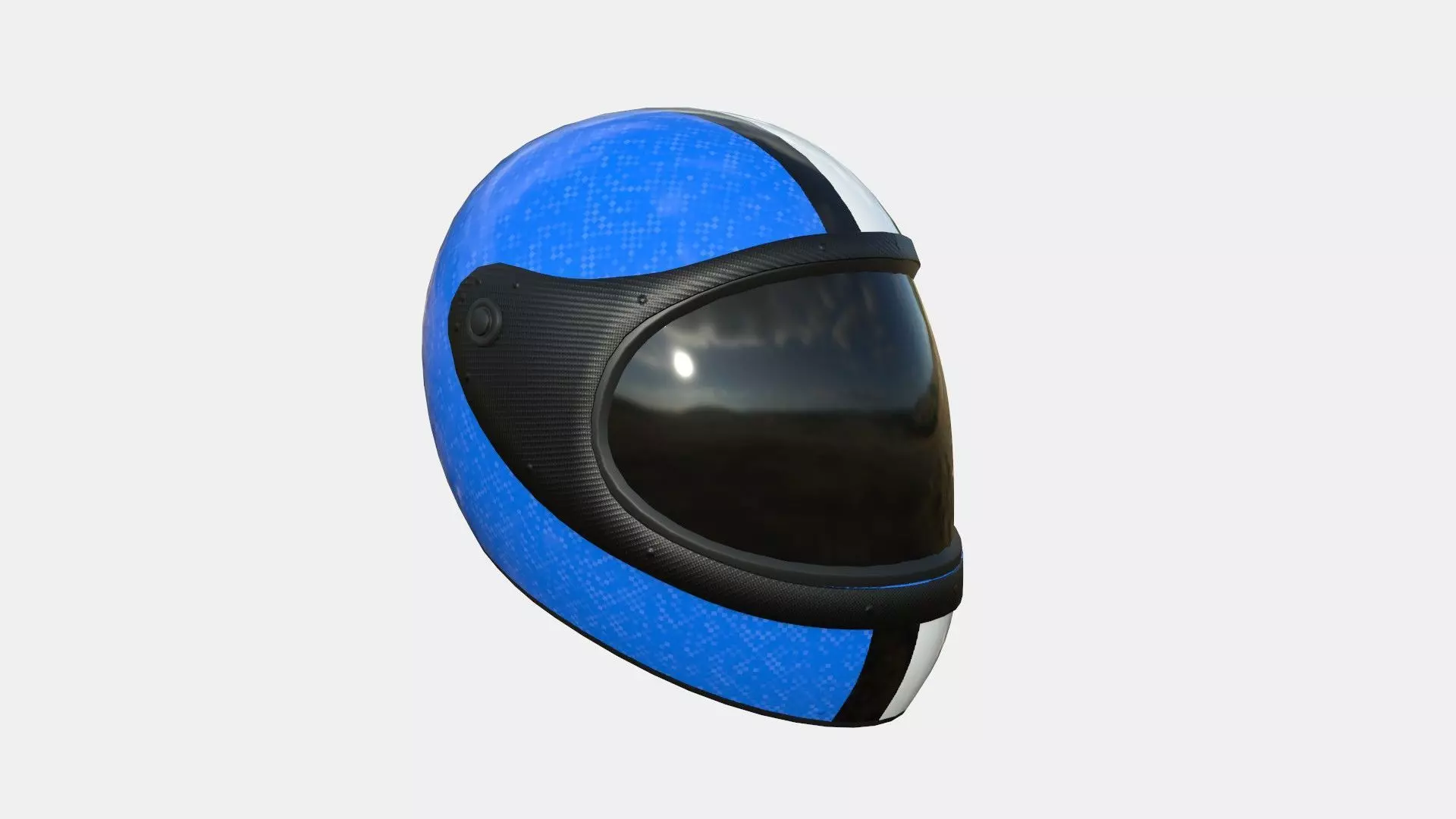 Cartoon Helmet Kart A02 Blue - Character Design Low-poly 3D model_0