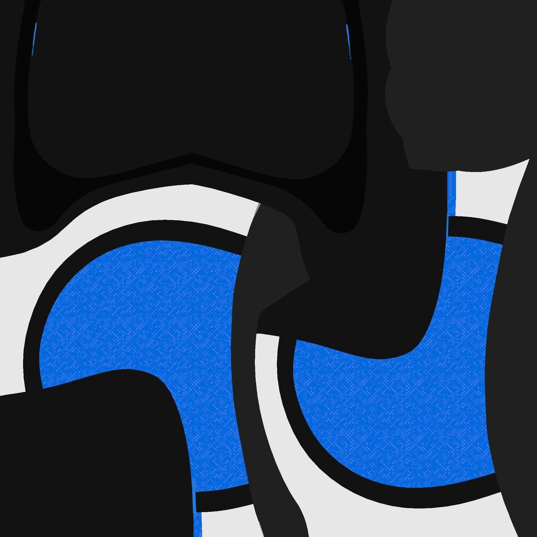 Cartoon Helmet Kart A02 Blue - Character Design Low-poly 3D model_17