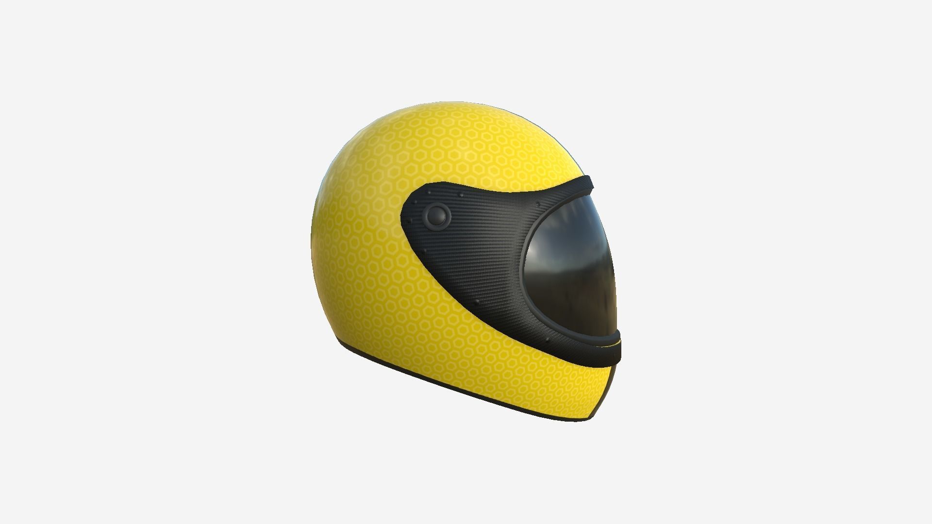 Cartoon Helmet Kart A03 Yellow - Character Design Low-poly 3D model_1