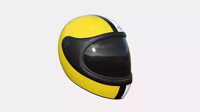 Cartoon Helmet Kart A03 Yellow - Character Design Low-poly 3D model