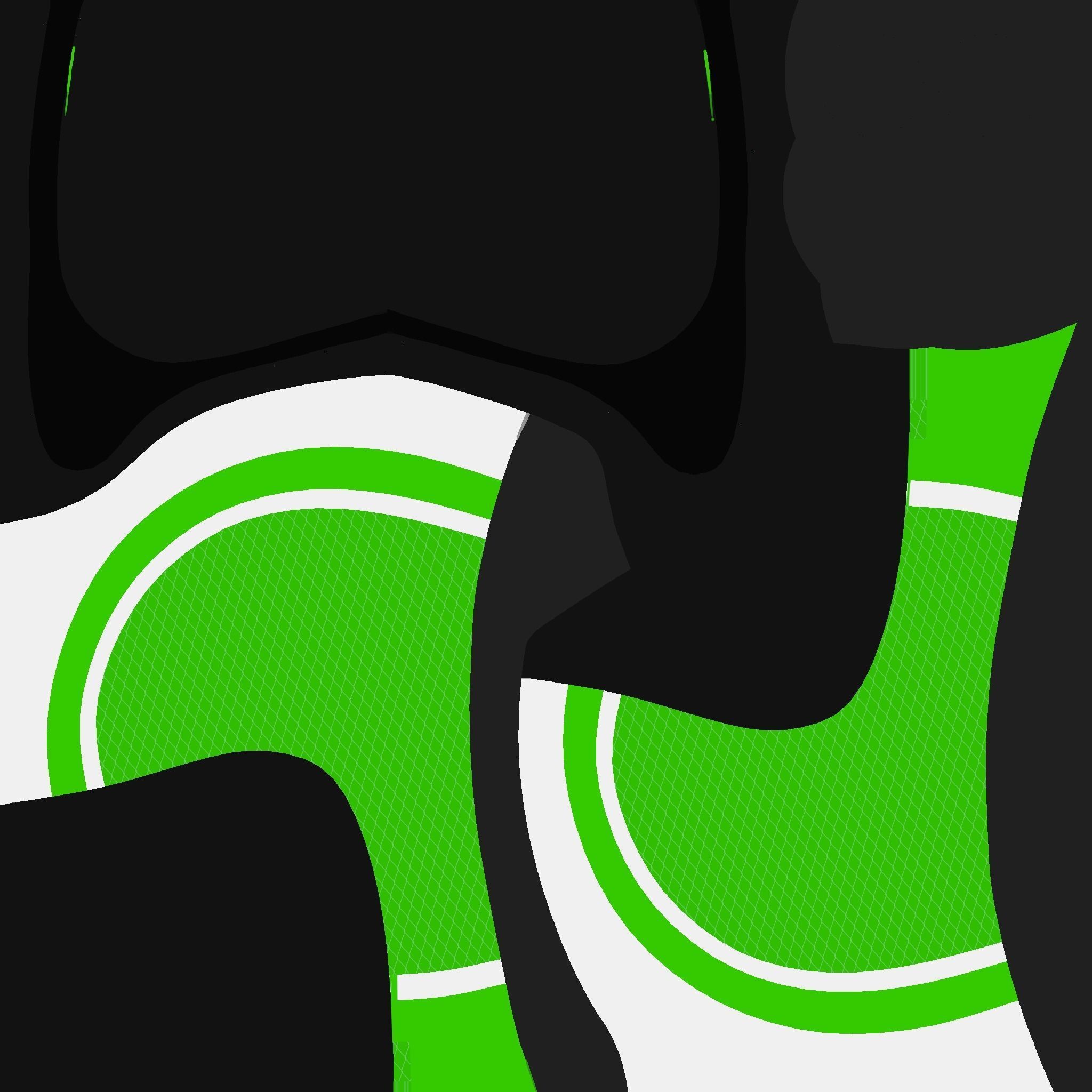 Cartoon Helmet Kart A04 Green - Character Design Low-poly 3D model_17