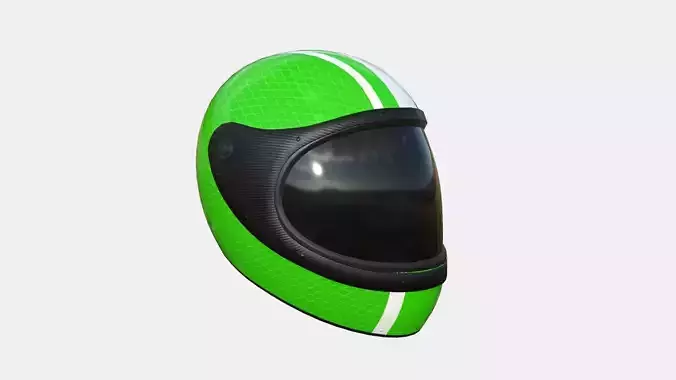 Cartoon Helmet Kart A04 Green - Character Design Low-poly 3D model