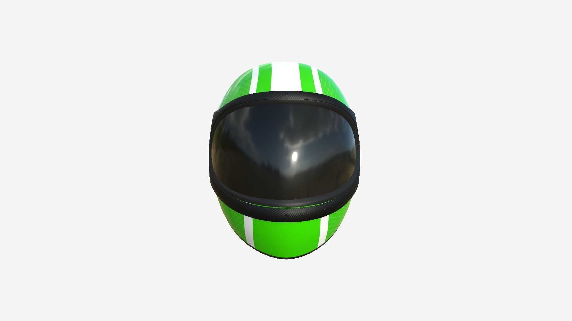 Cartoon Helmet Kart A04 Green - Character Design Low-poly 3D model_3