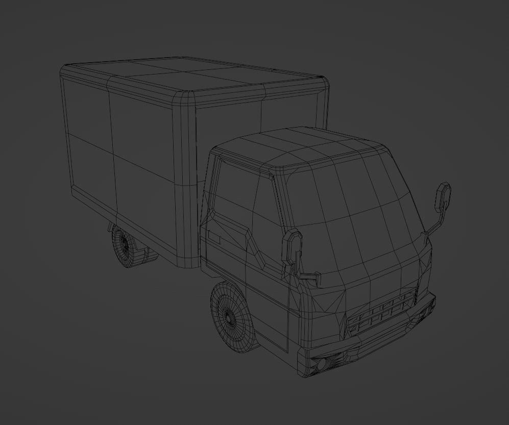 Kia Frontier 2000 Box Low-poly 3D model_4
