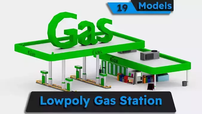 Lowpoly Gas Station