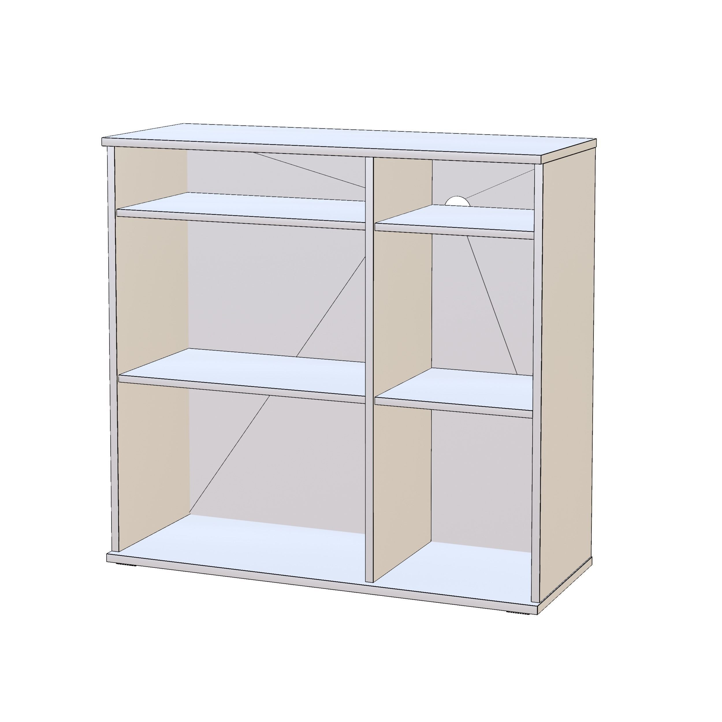 VIHALS - Shelving unit with 4 shelves 3D model_4