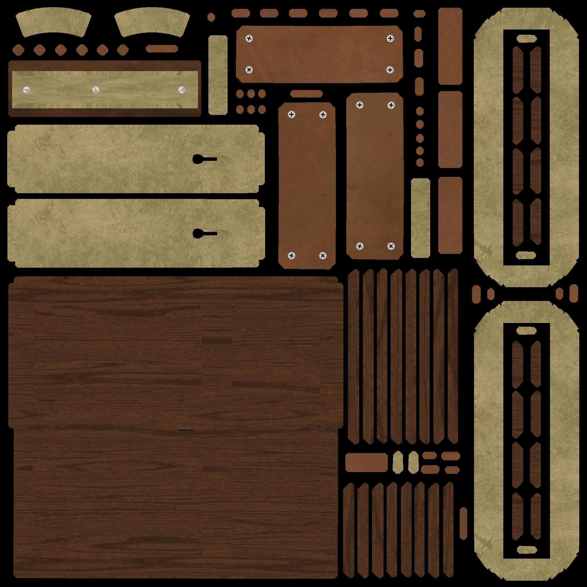 Wooden door V2 Low-poly 3D model_8