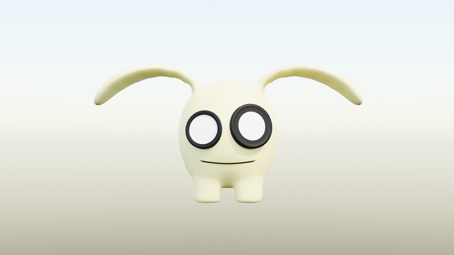 Long ears Low-poly 3D model_1