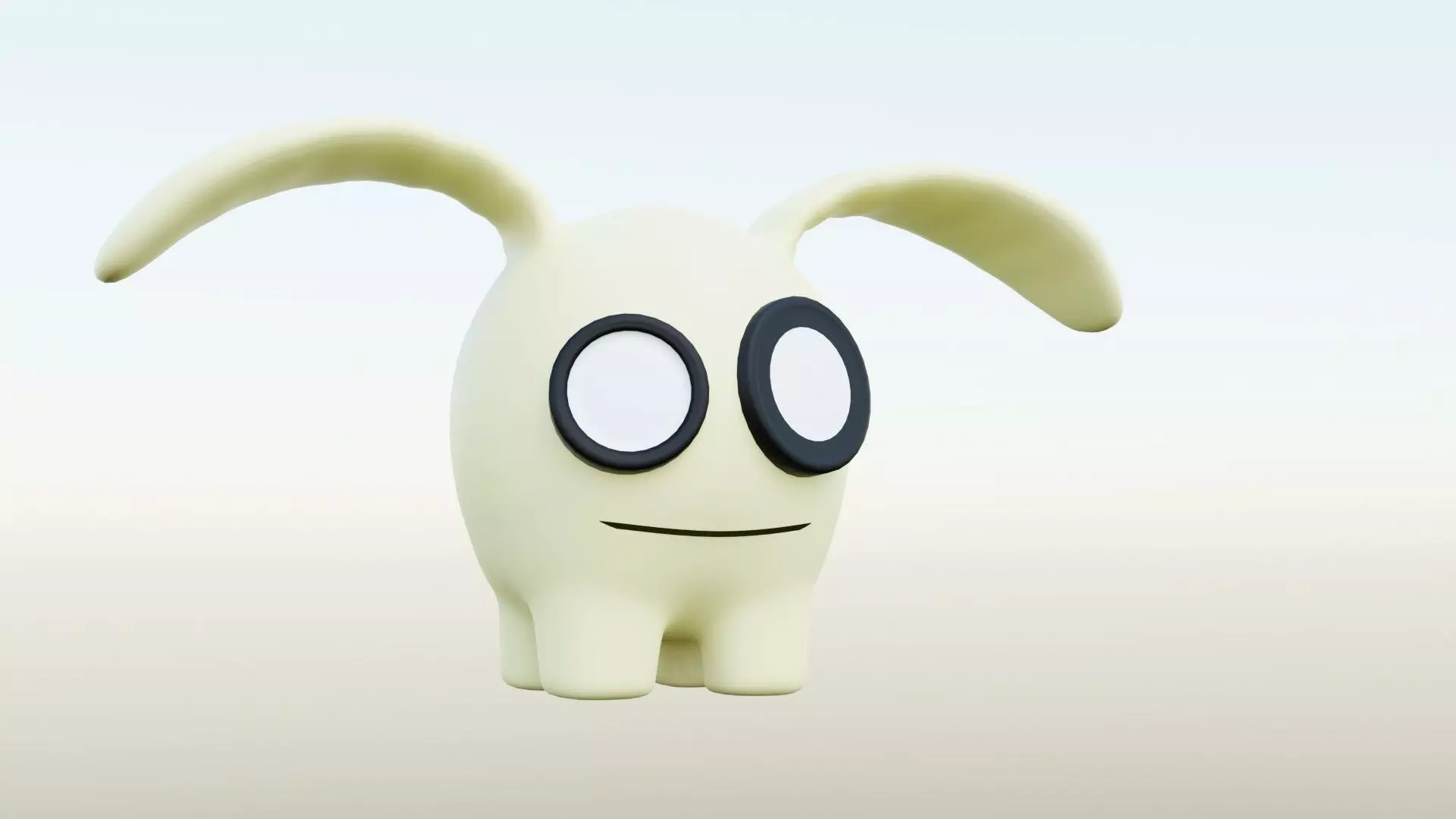 Long ears Low-poly 3D model_0