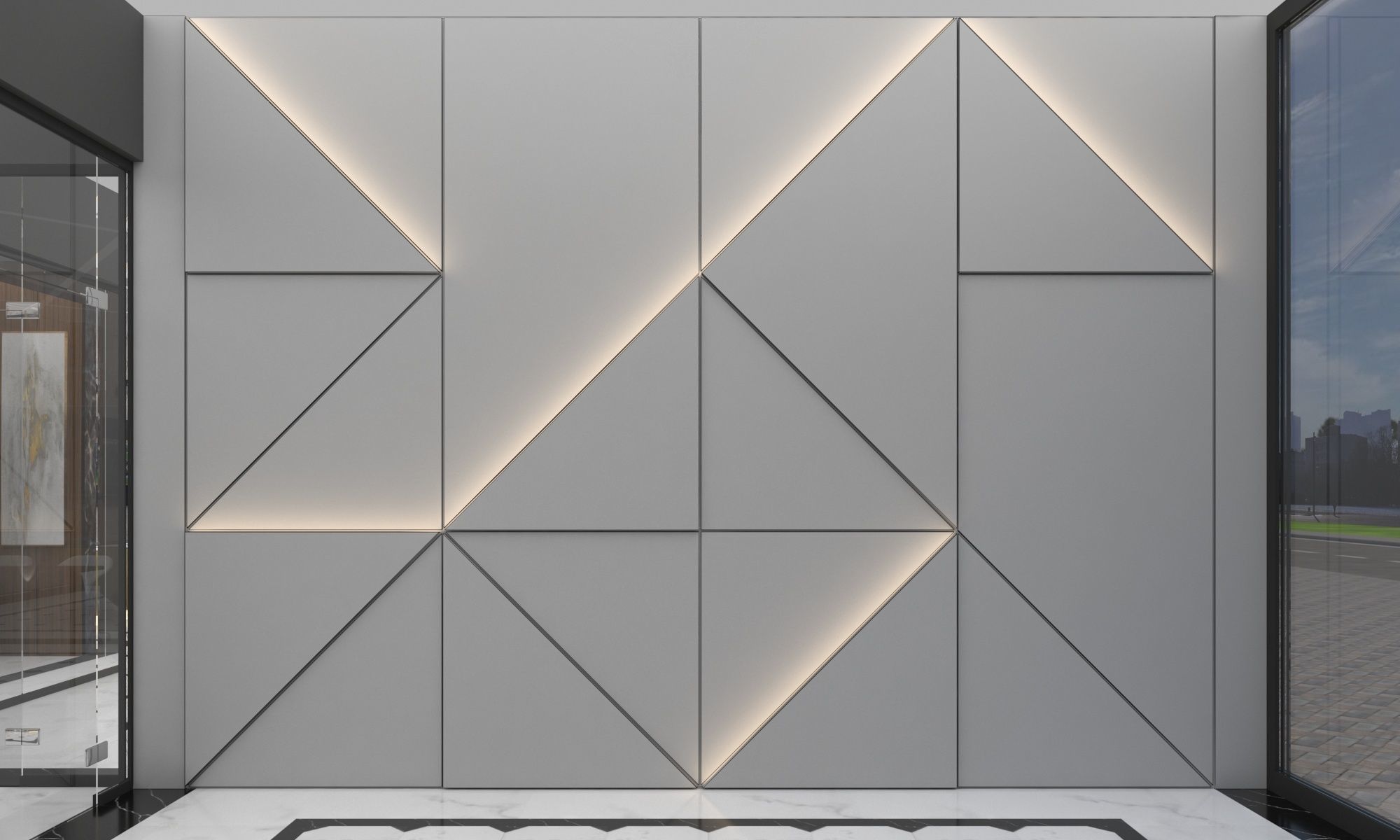 Wall panel Low-poly 3D model_1