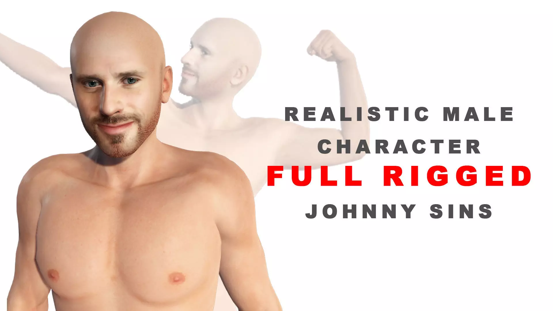 Johnny sins Male Character 3D Model Full Rigged Low-poly 3D model_0