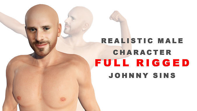 Johnny sins Male Character 3D Model Full Rigged Low-poly 3D model