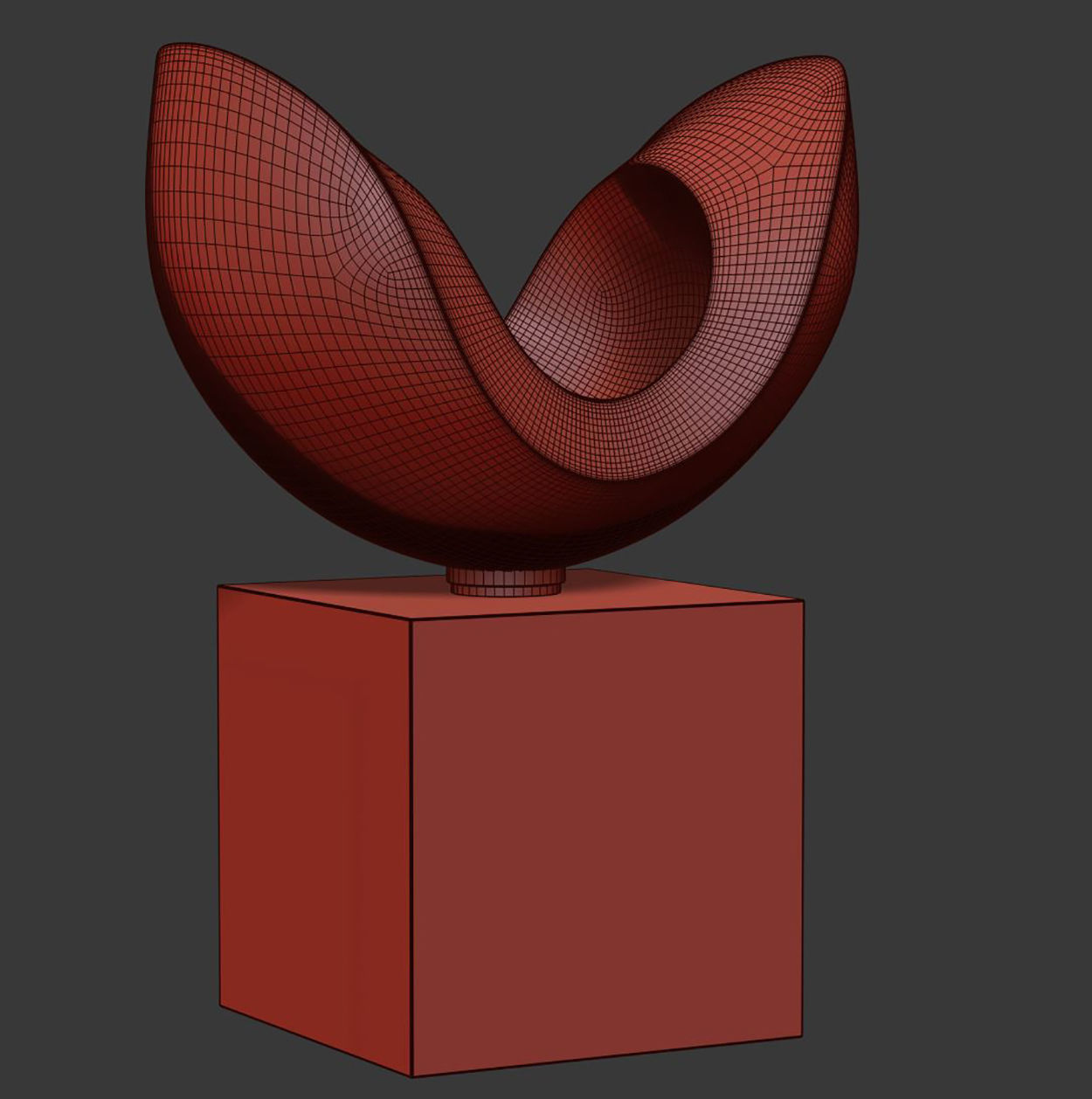 Orange Bohemian crystal sculpture by Vlastimil Beranek  3D model_3