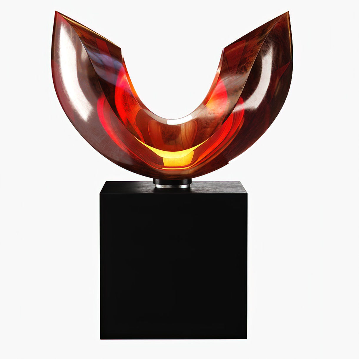 Orange Bohemian crystal sculpture by Vlastimil Beranek  3D model_1