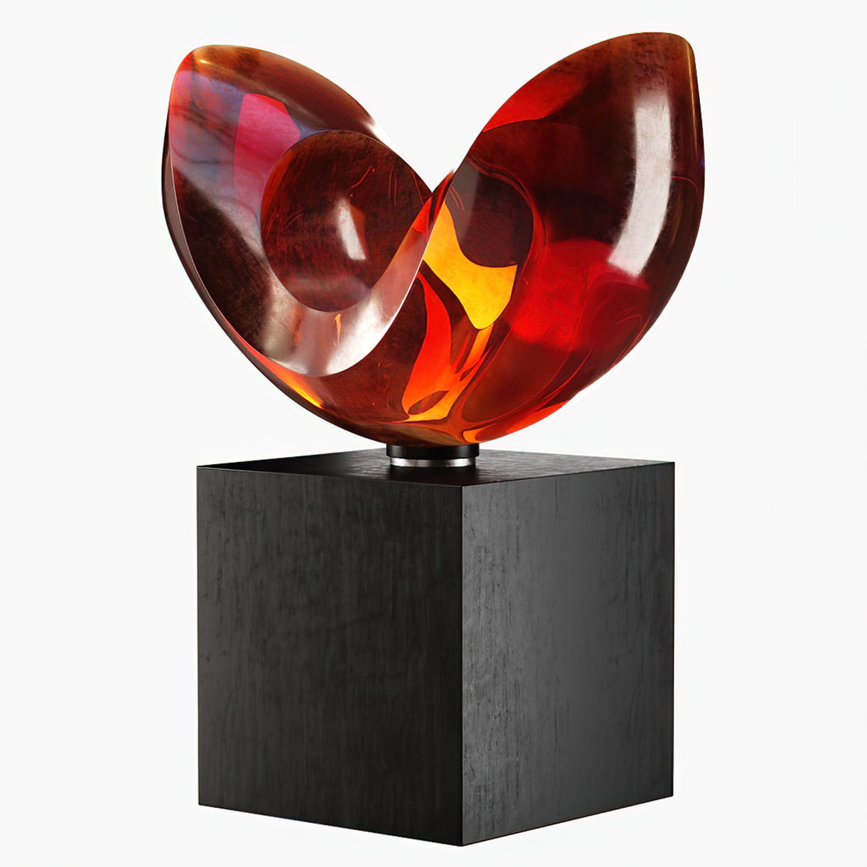 Orange Bohemian crystal sculpture by Vlastimil Beranek  3D model_2