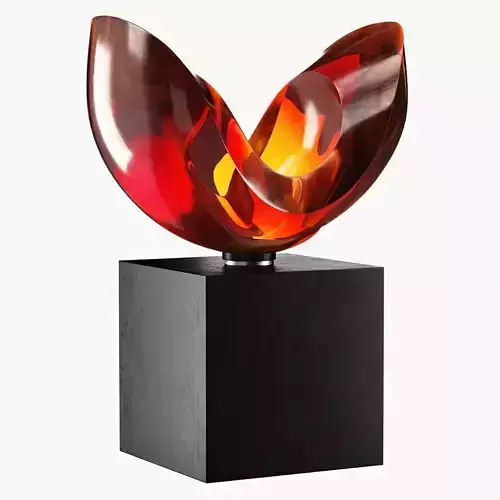 Orange Bohemian crystal sculpture by Vlastimil Beranek  3D model