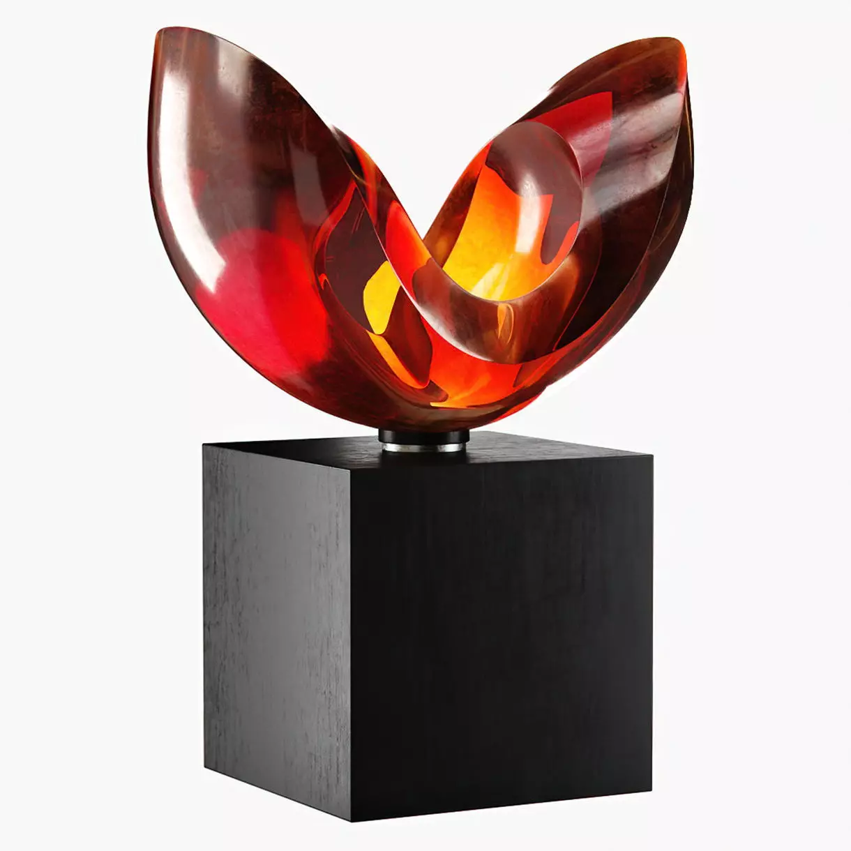 Orange Bohemian crystal sculpture by Vlastimil Beranek  3D model_0