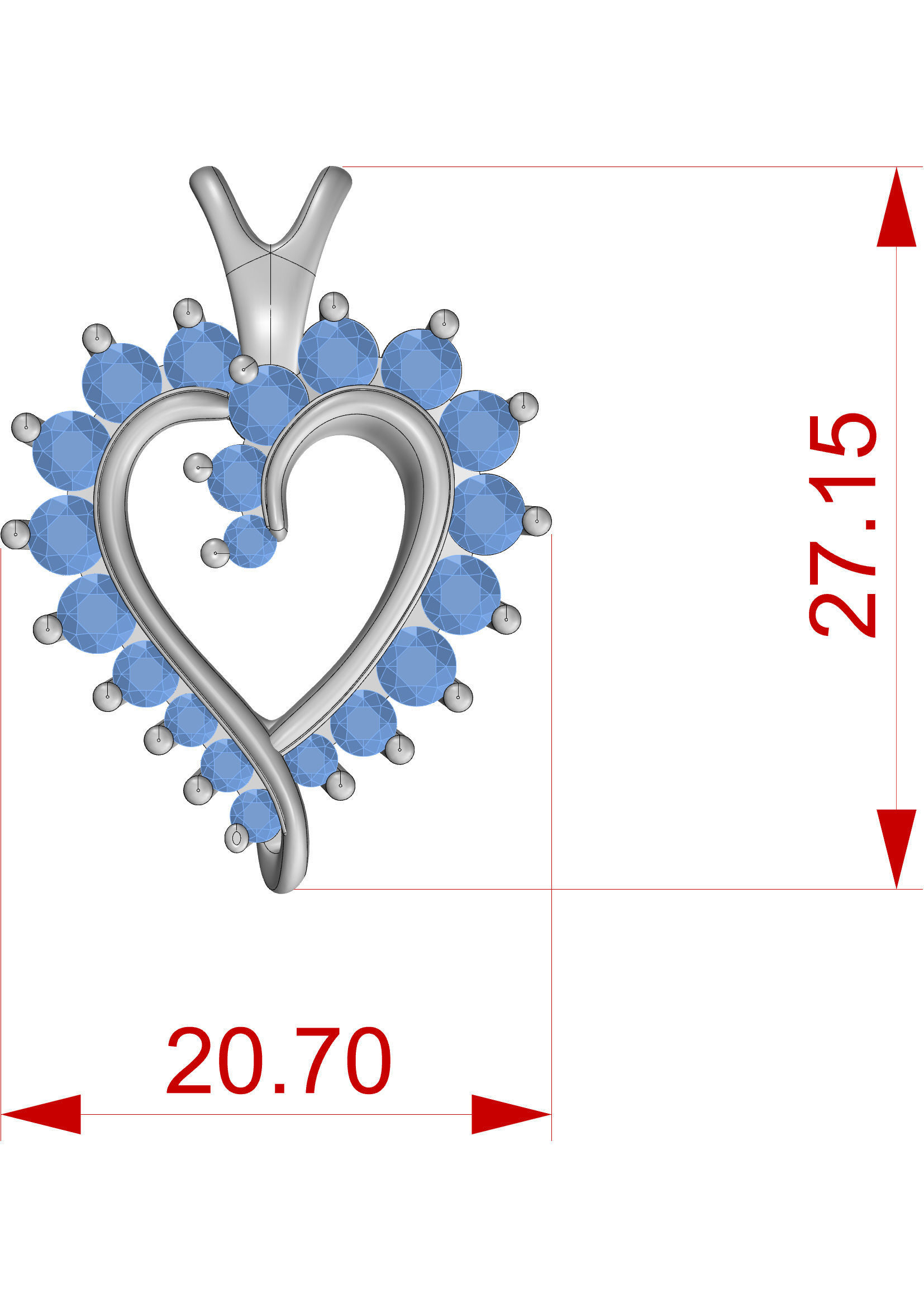 Heart Pendant 3D print model_5