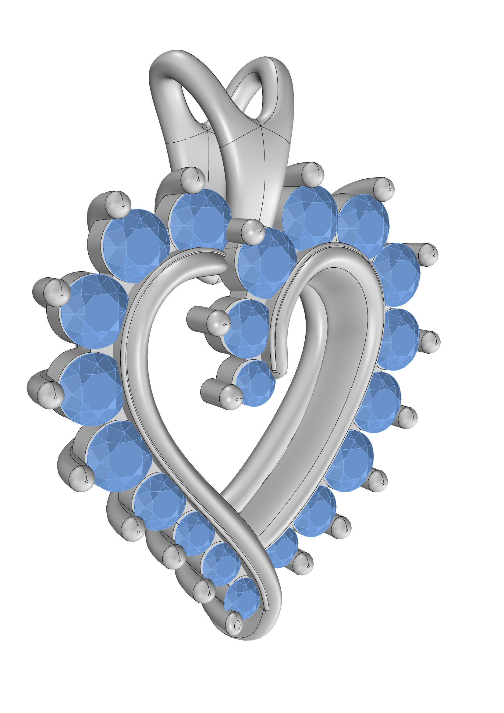 Heart Pendant 3D print model_13