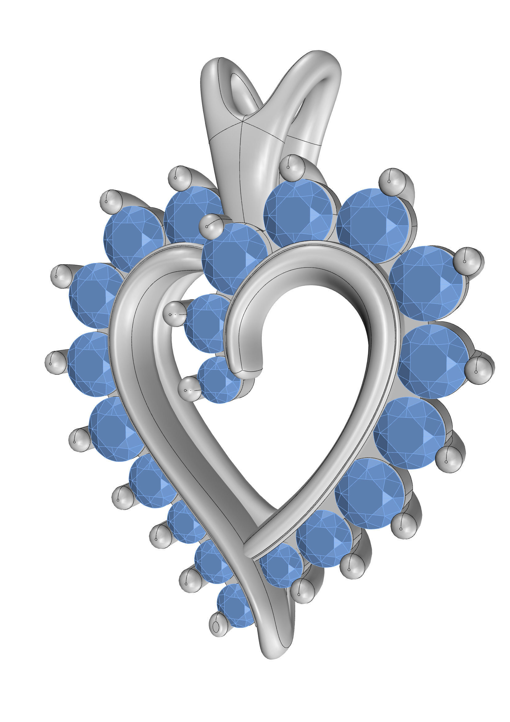 Heart Pendant 3D print model_11