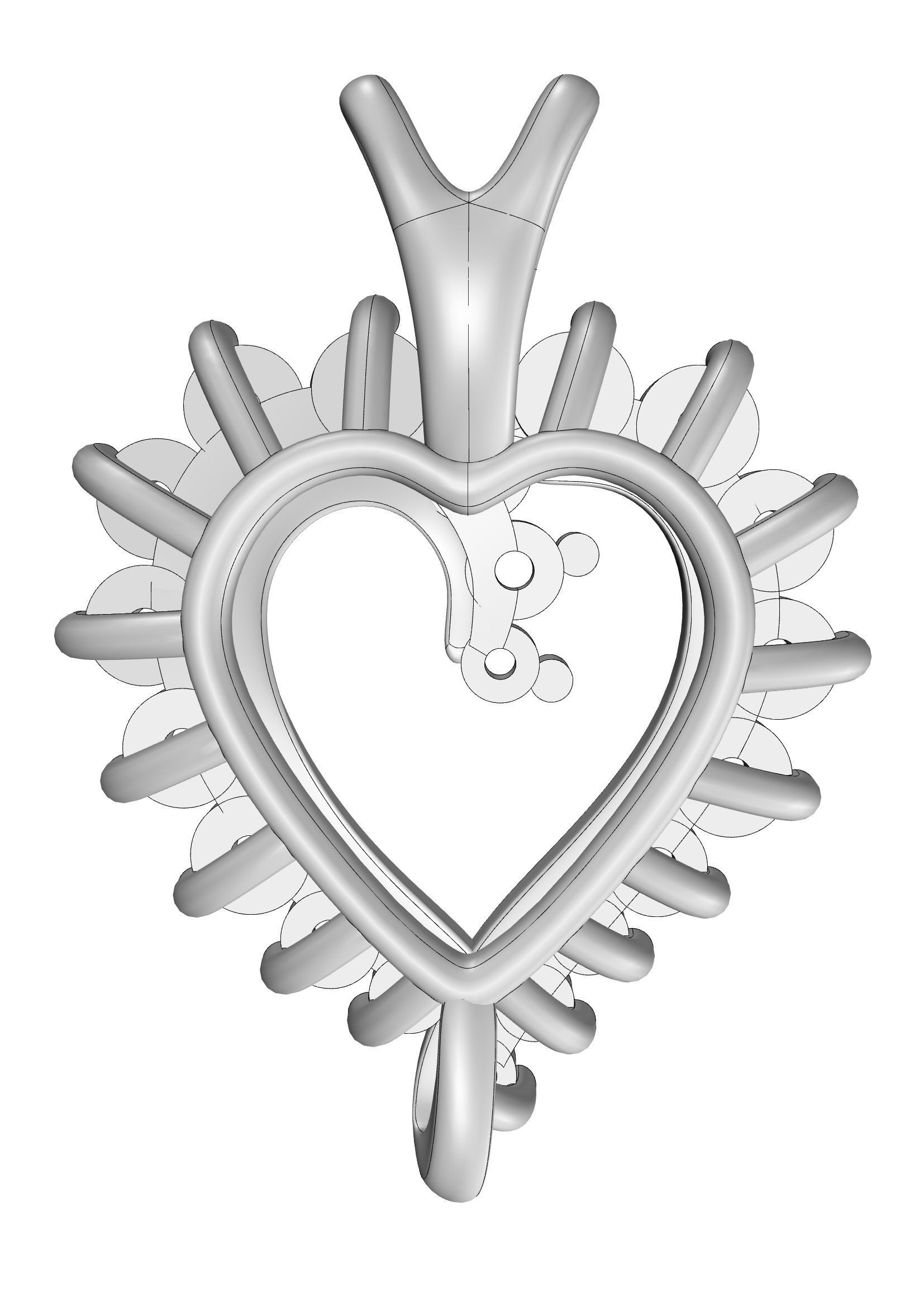 Heart Pendant 3D print model_15