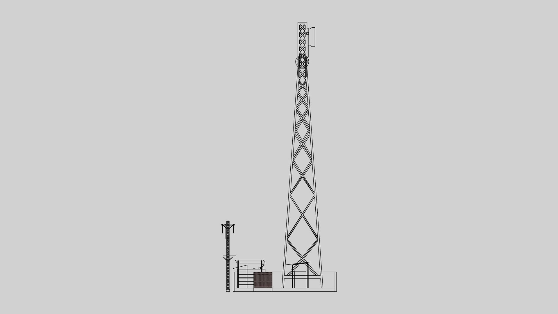 Mobile Tower Low-poly 3D model_6